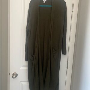 Old Navy Olive Knit Sweater Duster